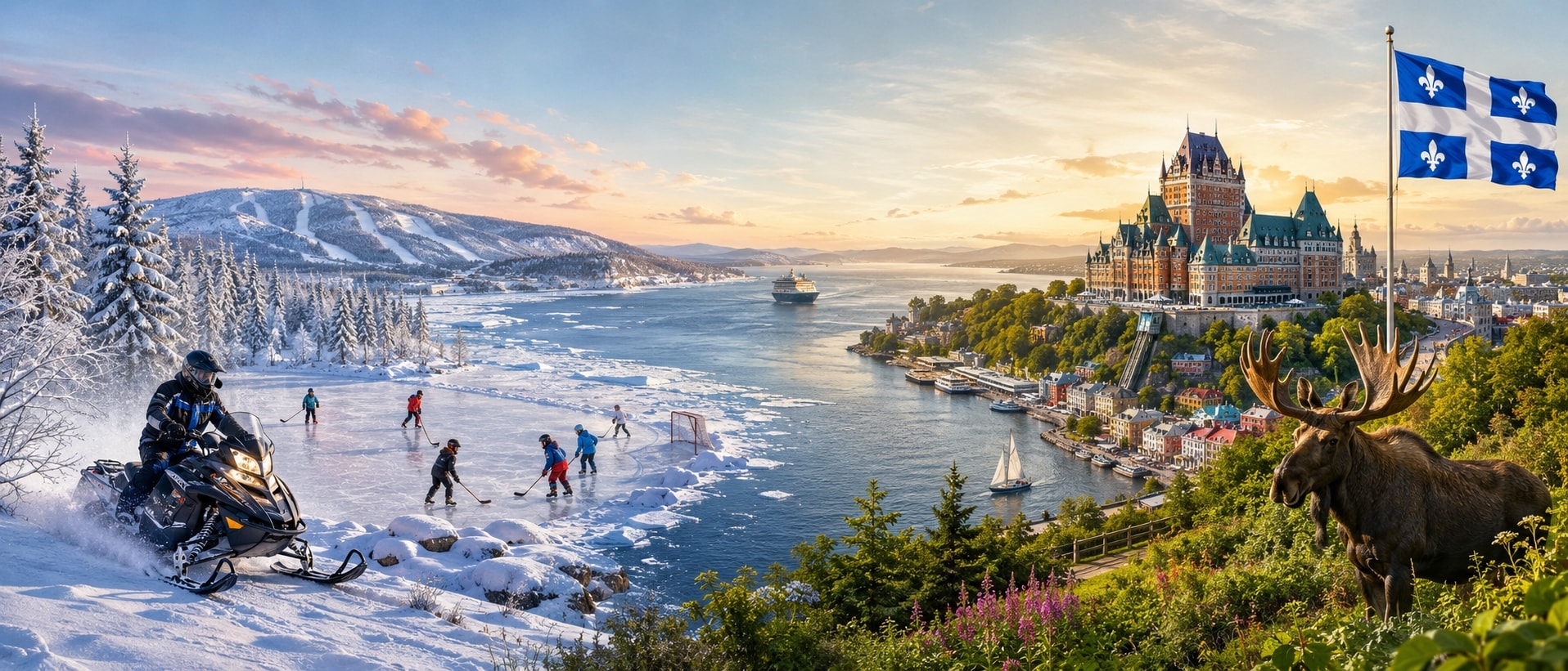 Le Québec — Château Frontenac, fleuve Saint-Laurent, activités nature